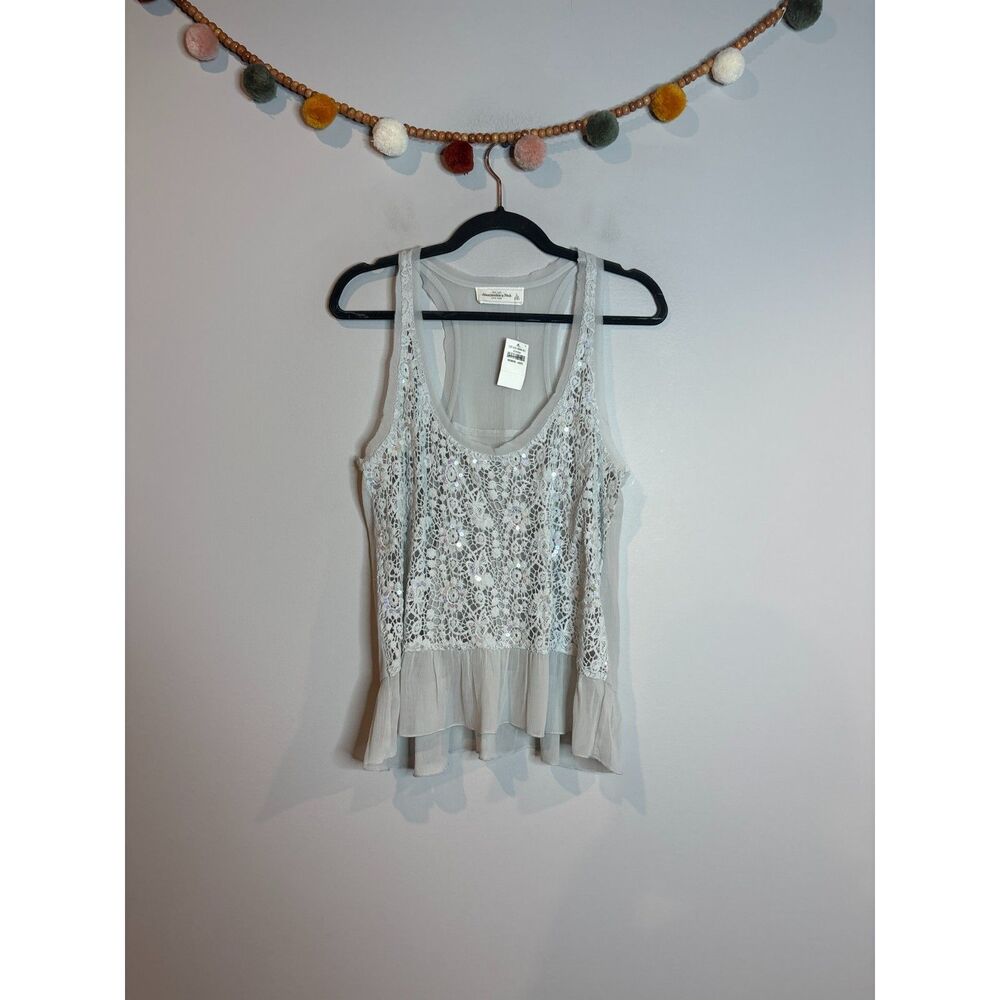 Y2K Deadstock Abercrombie & Fitch crochet chiffon tank top